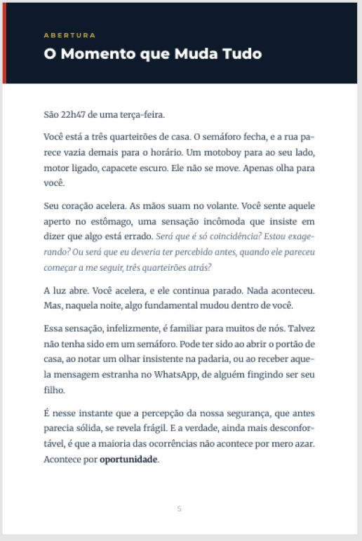 Exemplo de ilustração e checklist de segurança do eBook Não Seja o Alvo