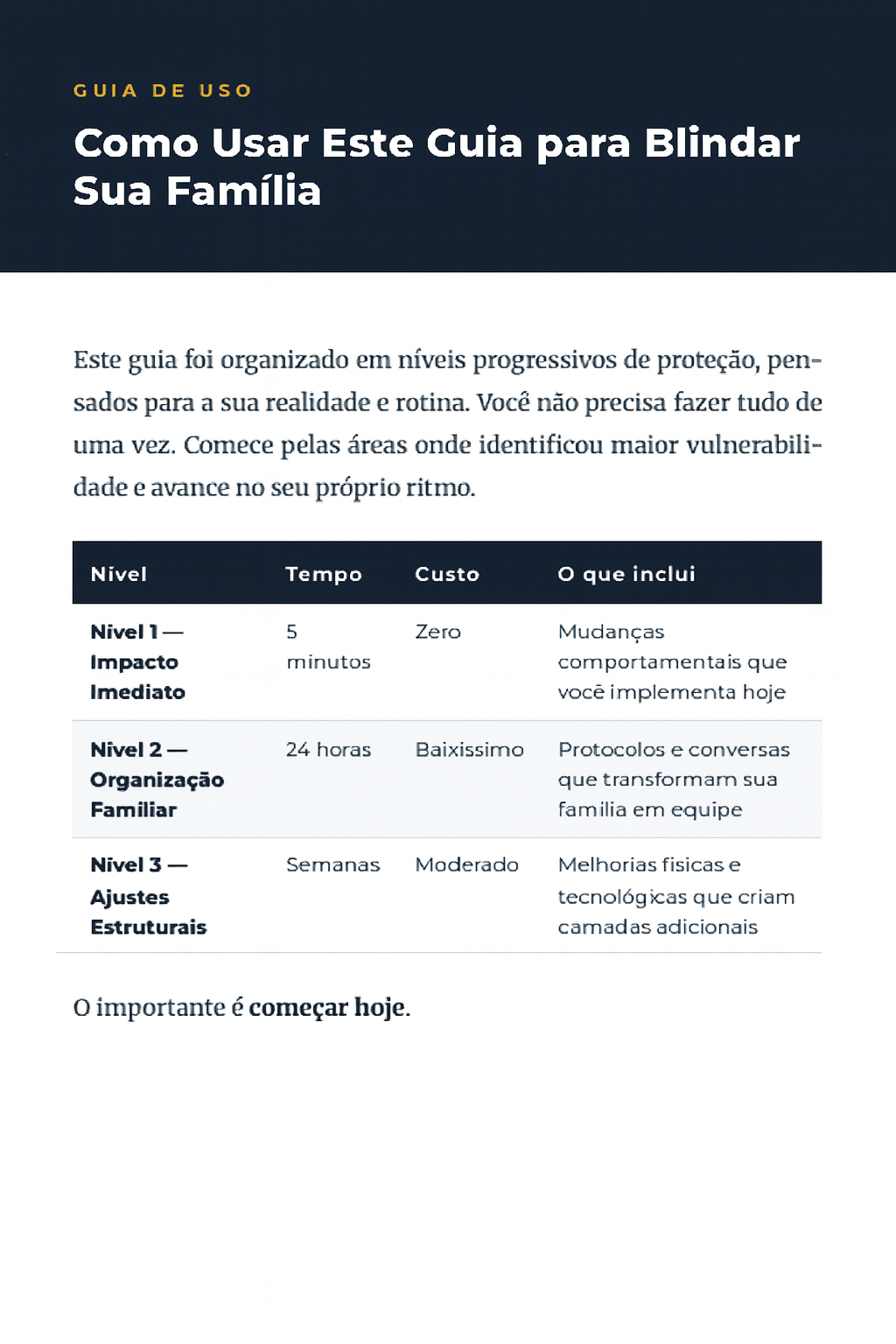 Prévia de páginas internas do eBook Não Seja o Alvo